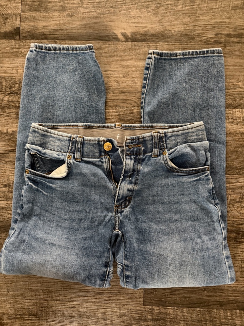 Lee Straight-Leg Jeans in Light Blue Wash
